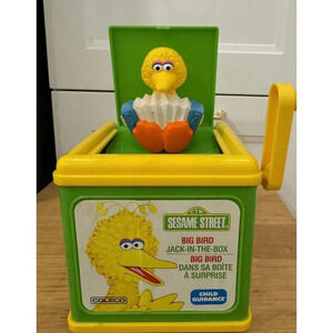 Rare Vintage Sesame Street  Big Bird Jack In The Box 1983 Burt Ernie Elmo Cookie